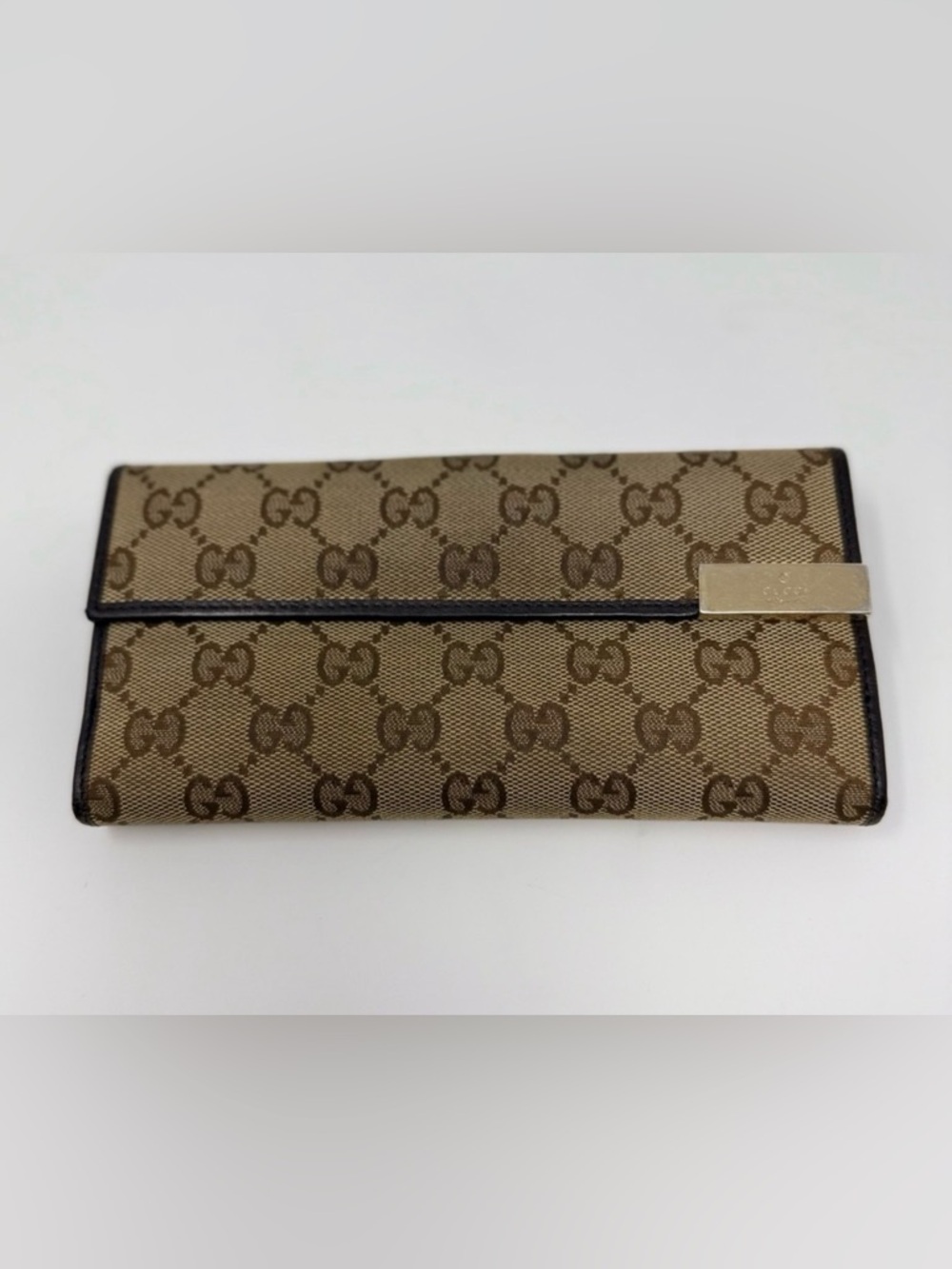 Gucci Brown/Beige GG Supreme Continental Wallet